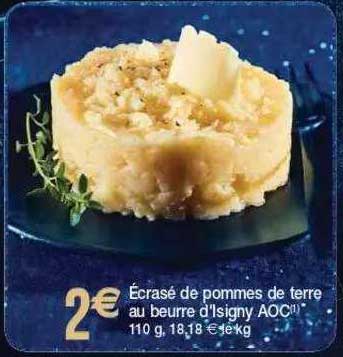 écrasé de pommes de terre au beurre d'isigny aoc