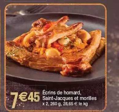écrins de homard, saint-jacques et morilles