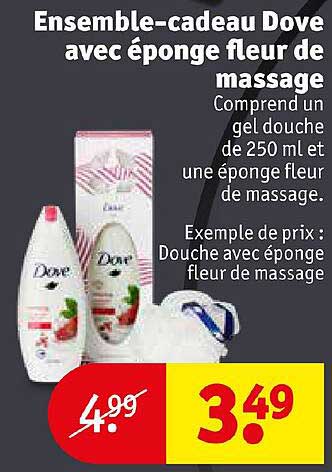 ensemble-cadeau dove avec éponge fleur de massage