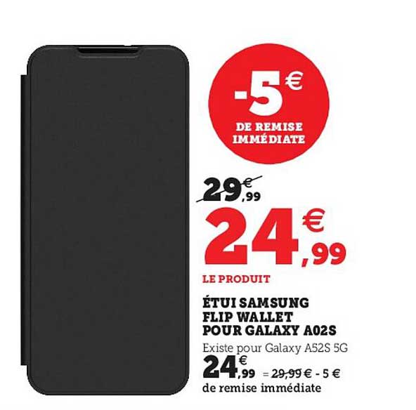 étui samsung flip wallet pour galaxy a02s