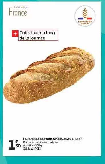 farandole de pains spéciaux aux choix
