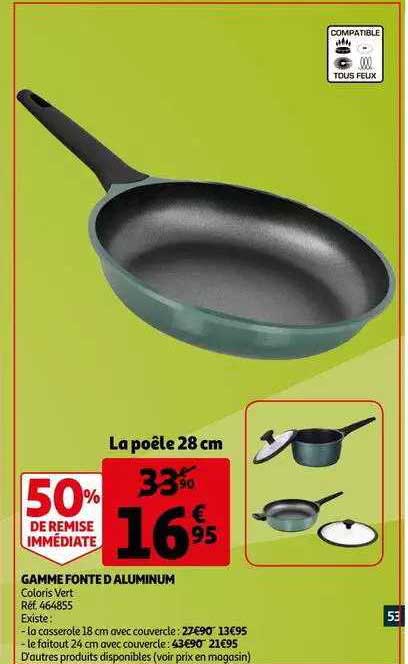 gamme fonte d'aluminium : la poêle 28 cm