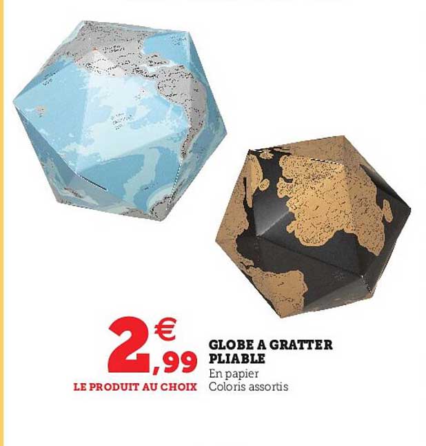 globe à gratter pliable