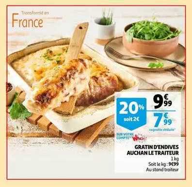 gratin d'endives auchan le traiteur