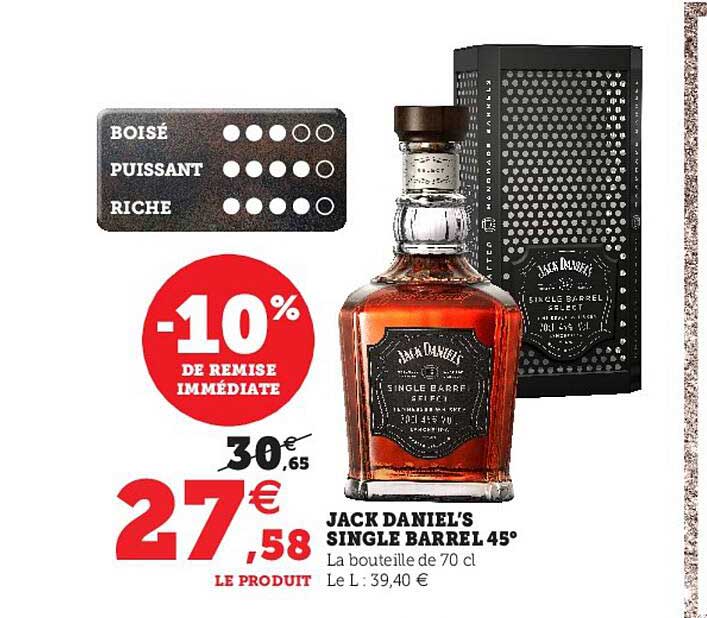 jack daniel's single barrel 40°