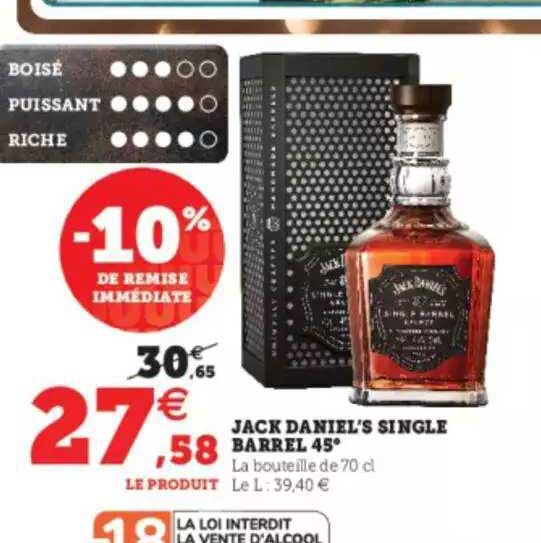 jack daniel's single barrel 45°