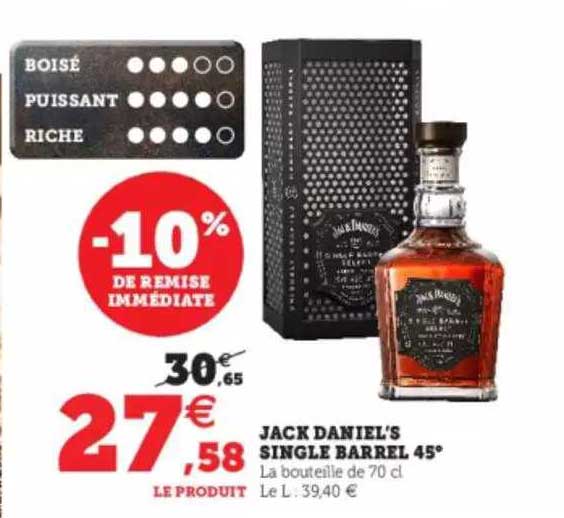 jack daniel's single barrel 45°