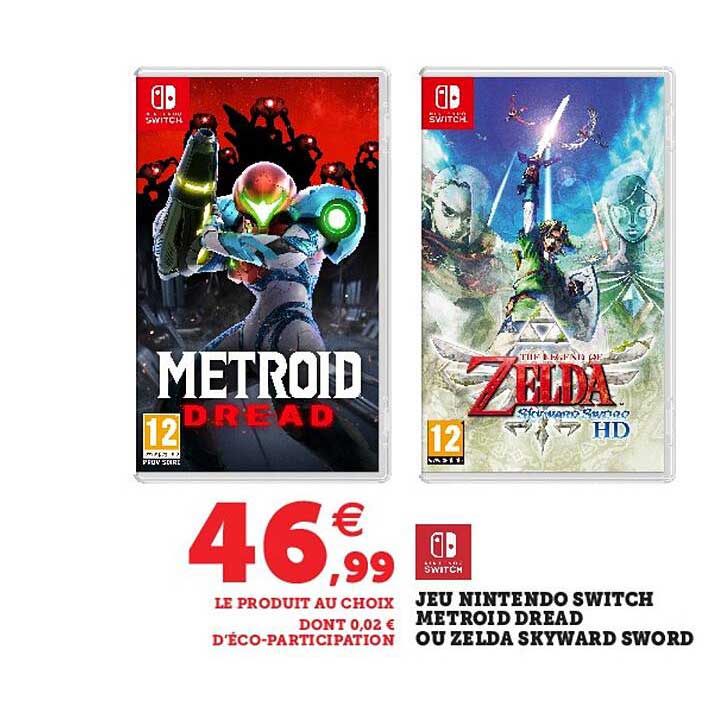 jeu nintendo switch metroid dread ou zelda skyward sword