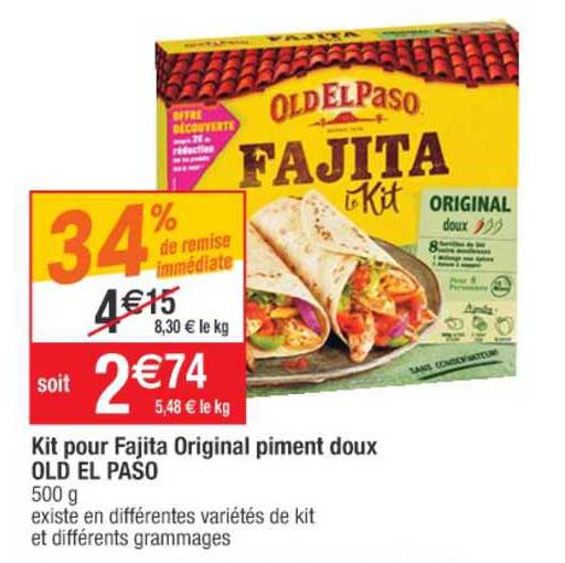 Kit Pour Fajita Original Piment Doux Old El Paso