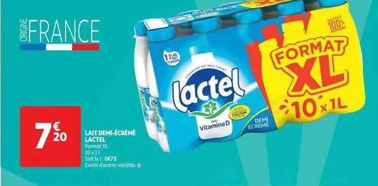 lait demi-écrémé lactel