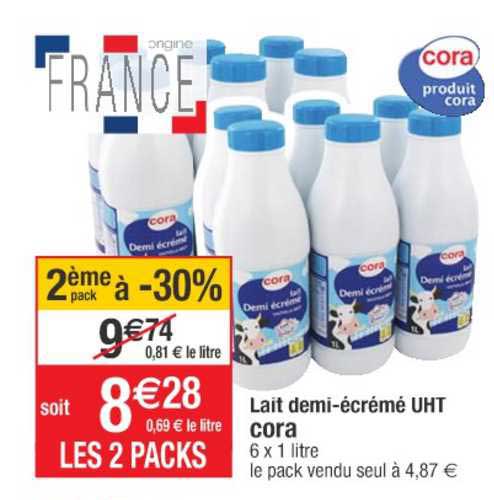 lait demi-écrémé uht cora