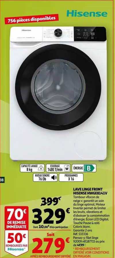 lave linge front hisense