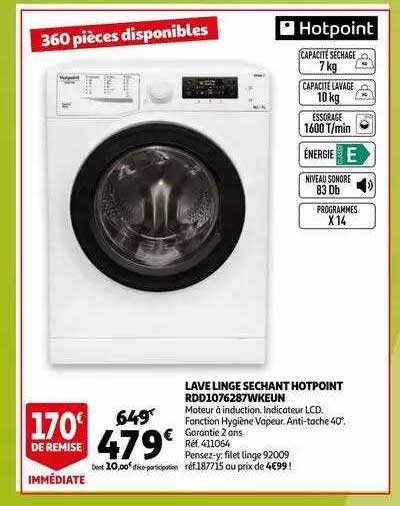 lave linge séchant hotpoint