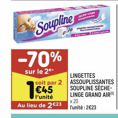 Lingettes Assouplissantes Soupline Sèche-linge Grand Air