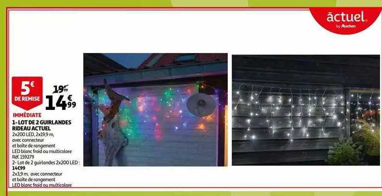 lot de 2 guirlandes rideau actuel