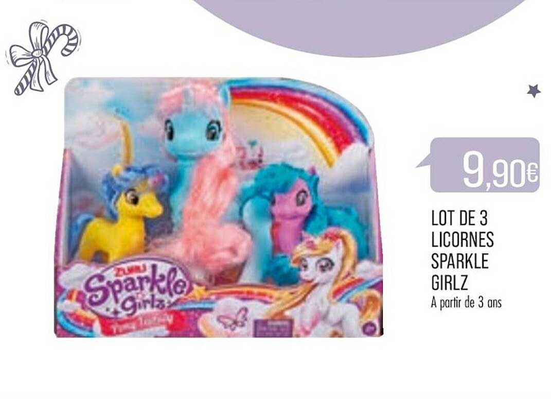 lot de 3 licornes sparkle girlz