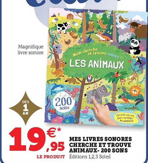 mes livres sonores cherche et trouve animaux- 200 sons