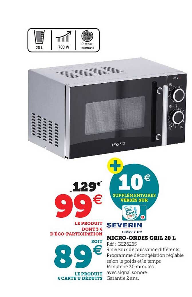 micro-ondes gril 20l severin