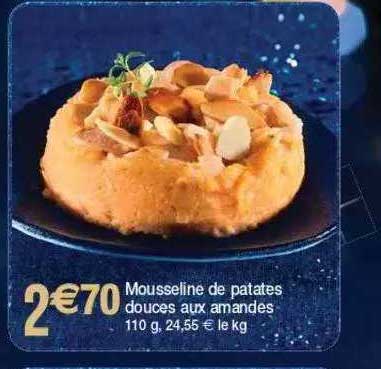 mousseline de patates douces aux amandes