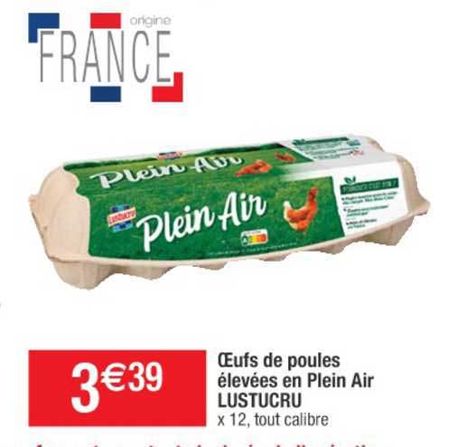 oeufs de poules élevées en plein air lustucru