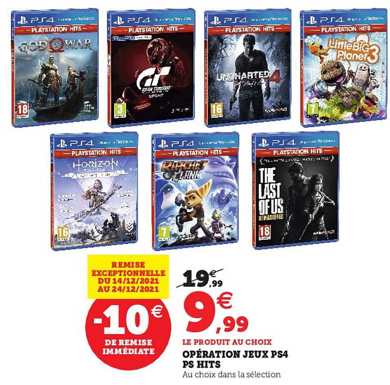 opération jeux ps4 ps hits