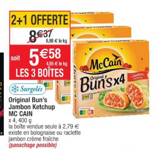 original bun's jambon ketchup mc cain