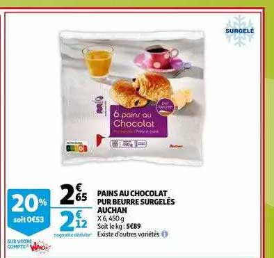 Pains Au Chocolat Pur Beurre Surgelés Auchan