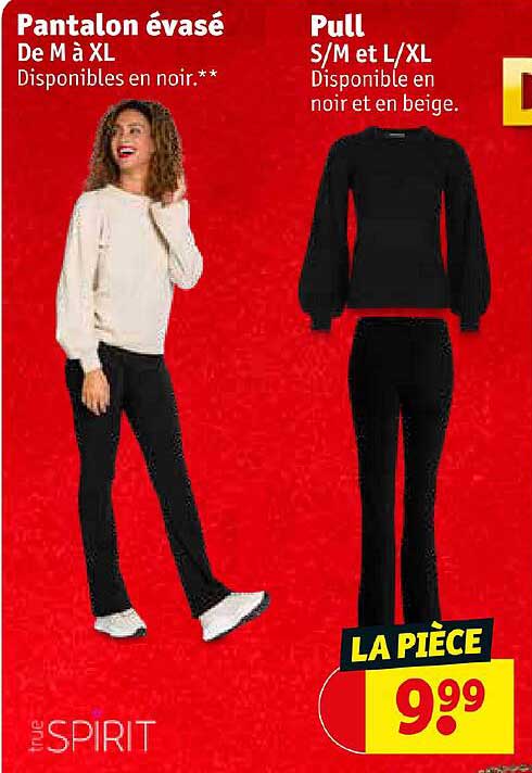 pantalon évasé, pull