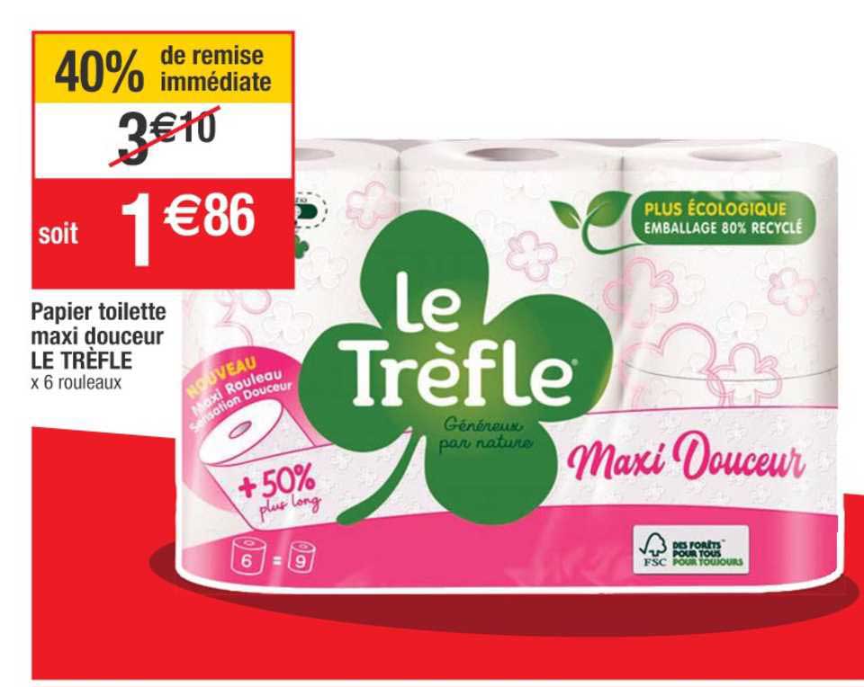 Papier Toilette Maxi Douceur Le Trèfle