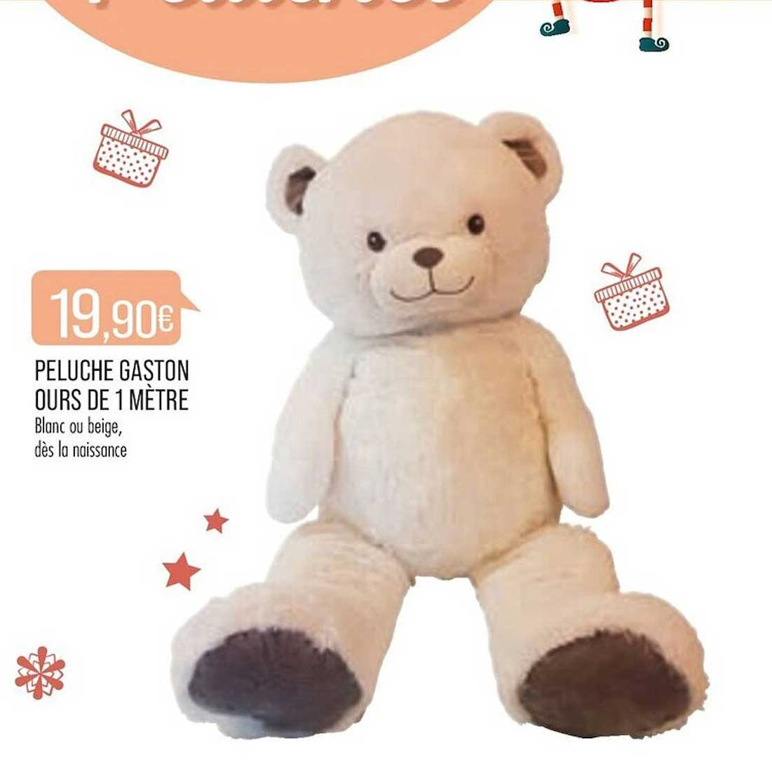 peluche gaston ours de 1 mètre