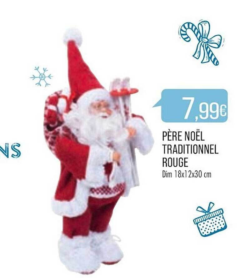 père noël traditionnel rouge