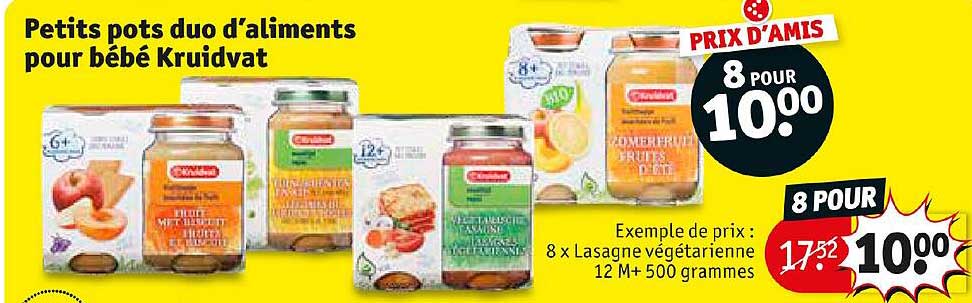 petits pots duo d'aliments pour bébé kruidvat