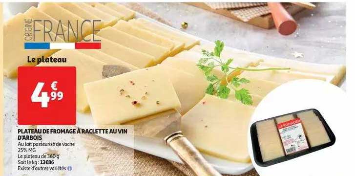 plateau de fromage à raclette au vin d'arbois