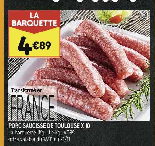 Porc Saucisse De Toulouse X10