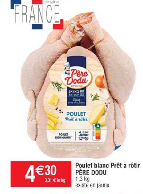Poulet Blanc Prêt à Rôtir Père Dodu