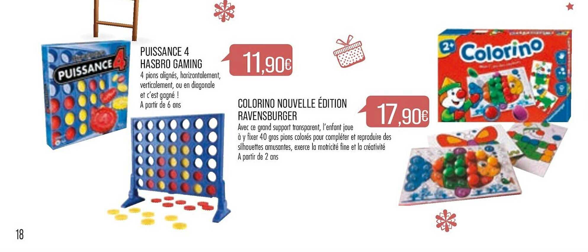 puissance 4 hasbro gaming, colorino nouvelle édition ravensburger