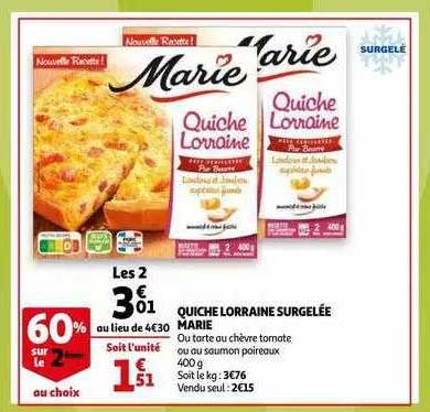 Quiche Lorraine Surgelée Marie