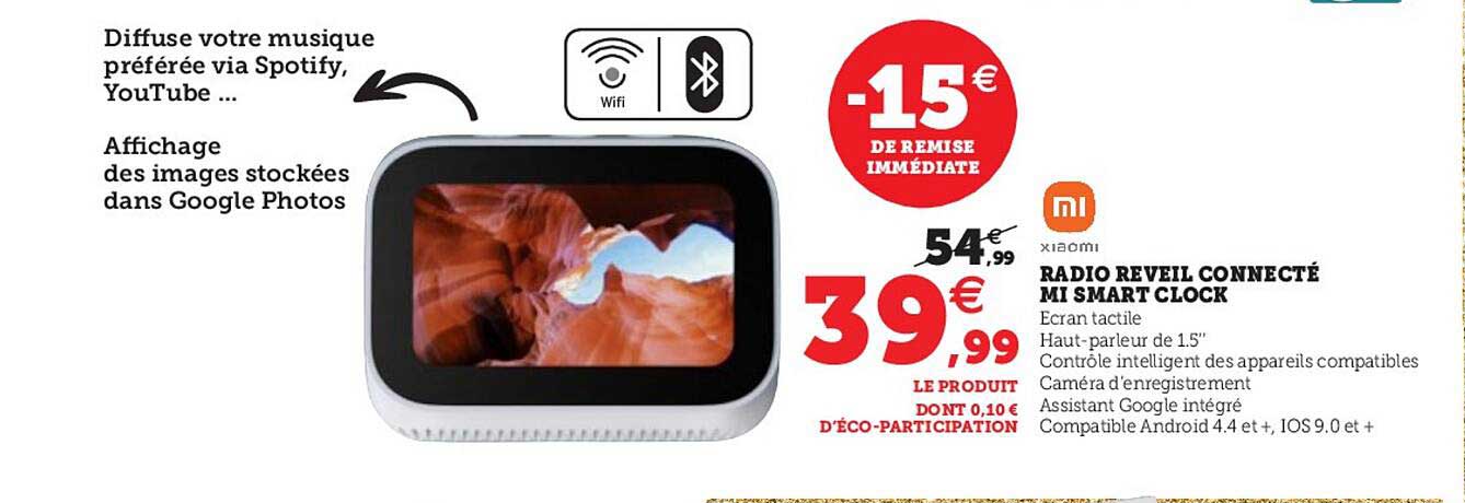 Radio Reveil Connecté Mi Smart Clock Xiaomi