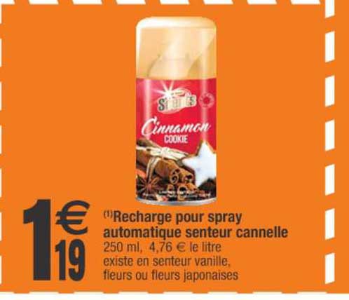 recharge pour spray ataumatique senteur cannelle