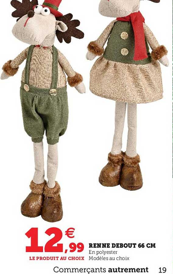 renne debout 66 cm