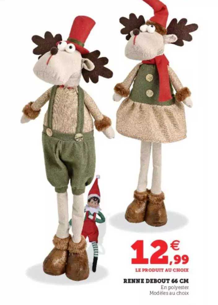 renne debout 66 cm