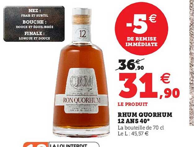 rhum quorhum 12 ans 40°