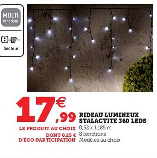 Rideau Lumineux Stalactite 360 Leds
