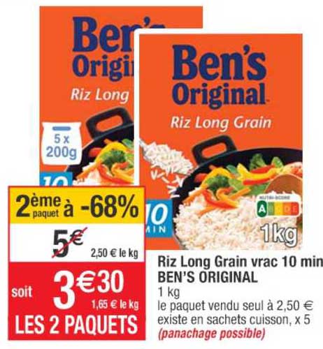riz long grain vrac 10 min ben's original