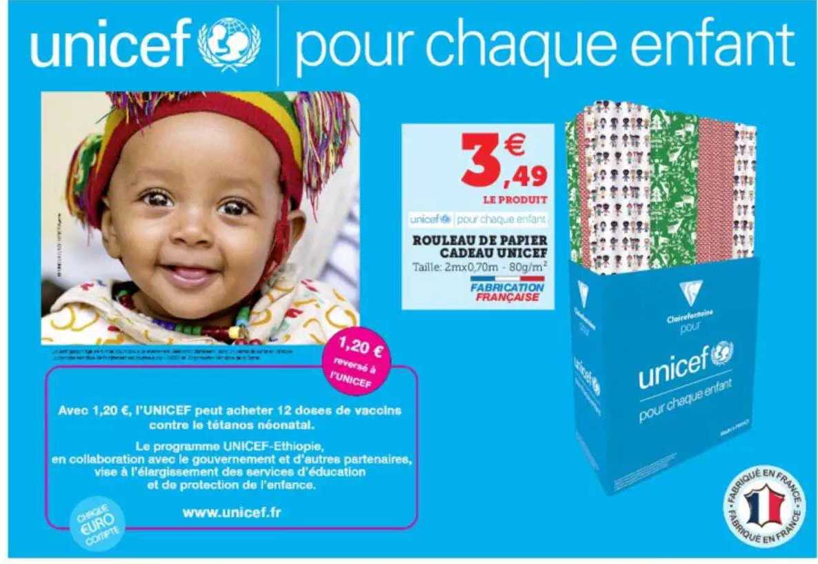 rouleau de papier cadeau unicef