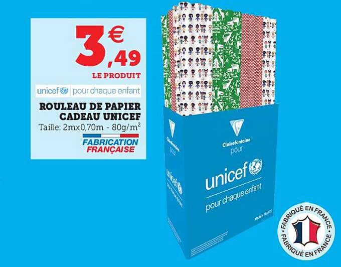 rouleau de papier cadeau unicef