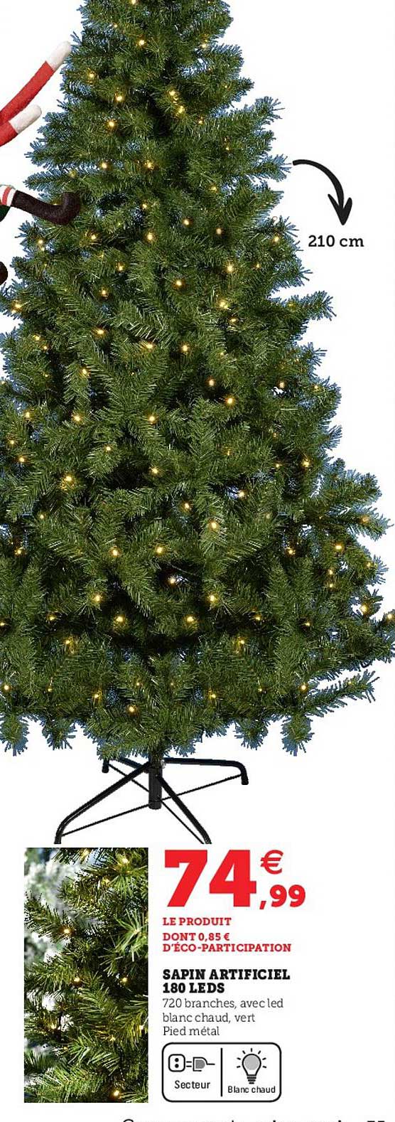 sapin artificiel 100 leds