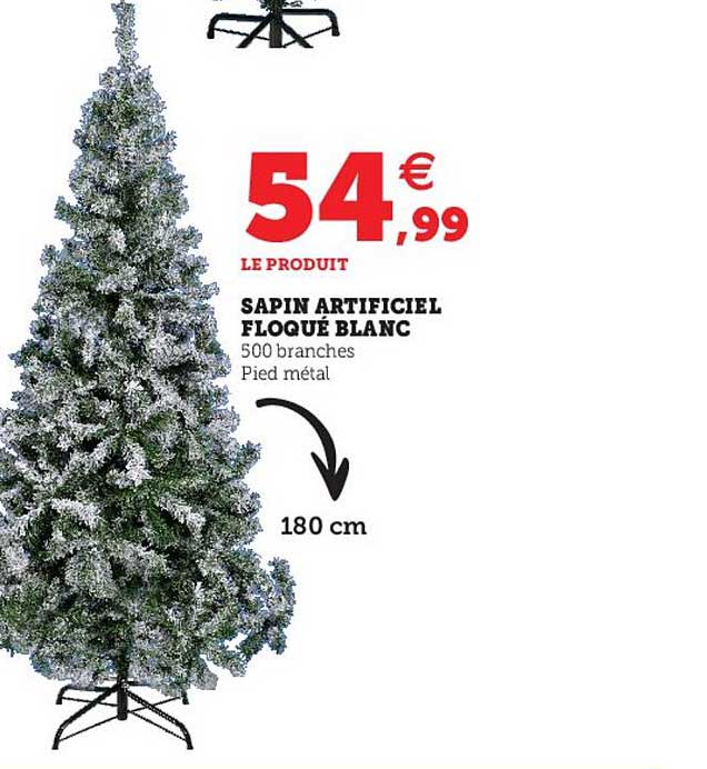 sapin artificiel floqué blanc