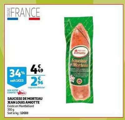 Saucisse De Morteau Jean Louis Amiotte