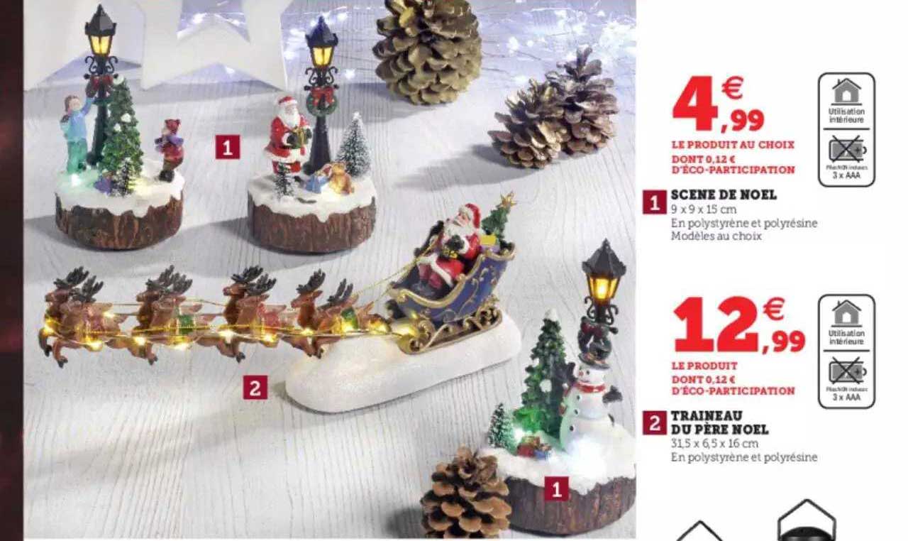 scène de noël, traineau du père noël